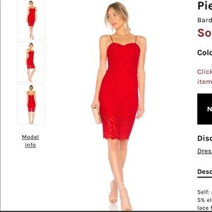 Bardot red Pierre Lace Dress